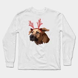 Polygon Xmas Dog Long Sleeve T-Shirt